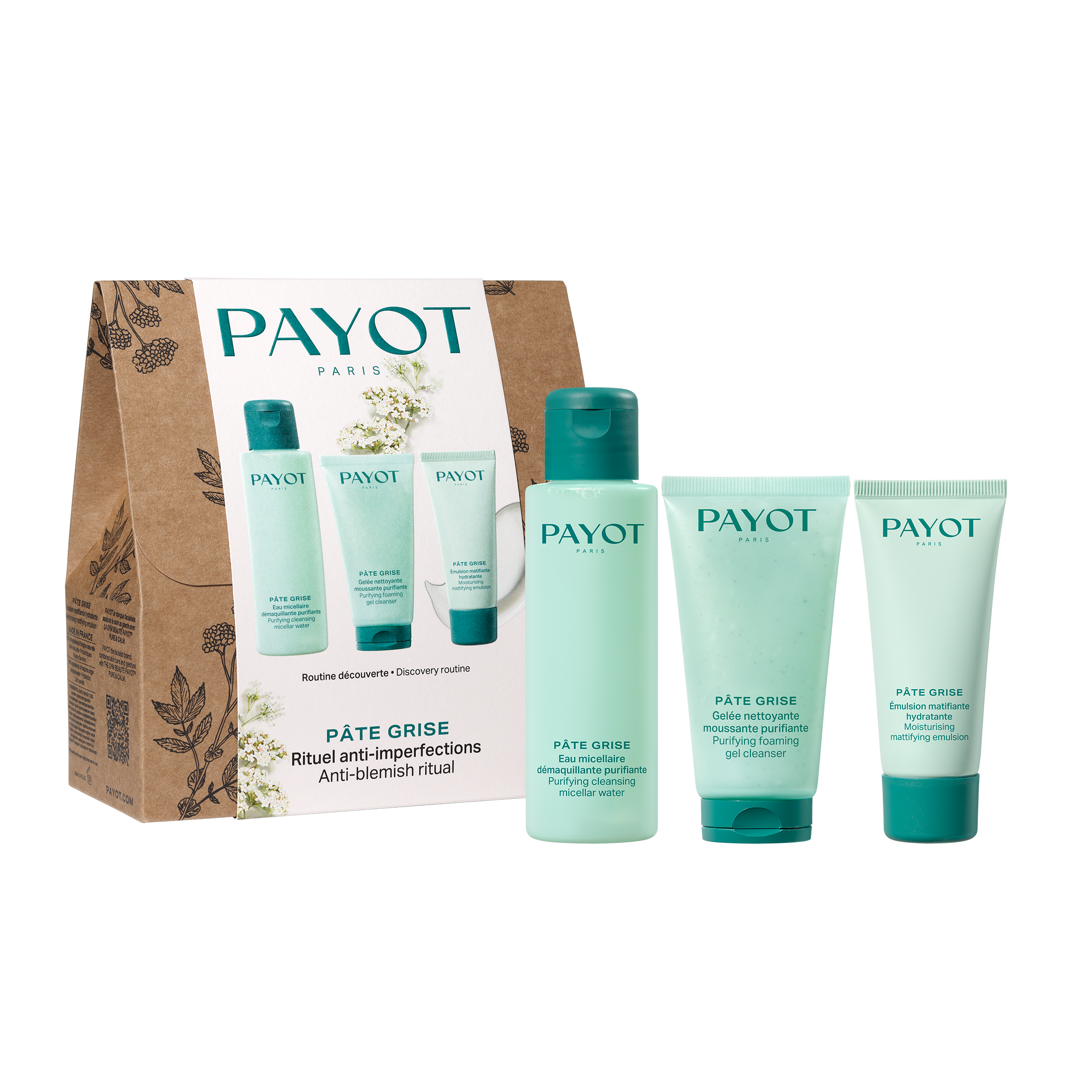 Trousse pâte grise pour les peaux grasse, acné, imperfections