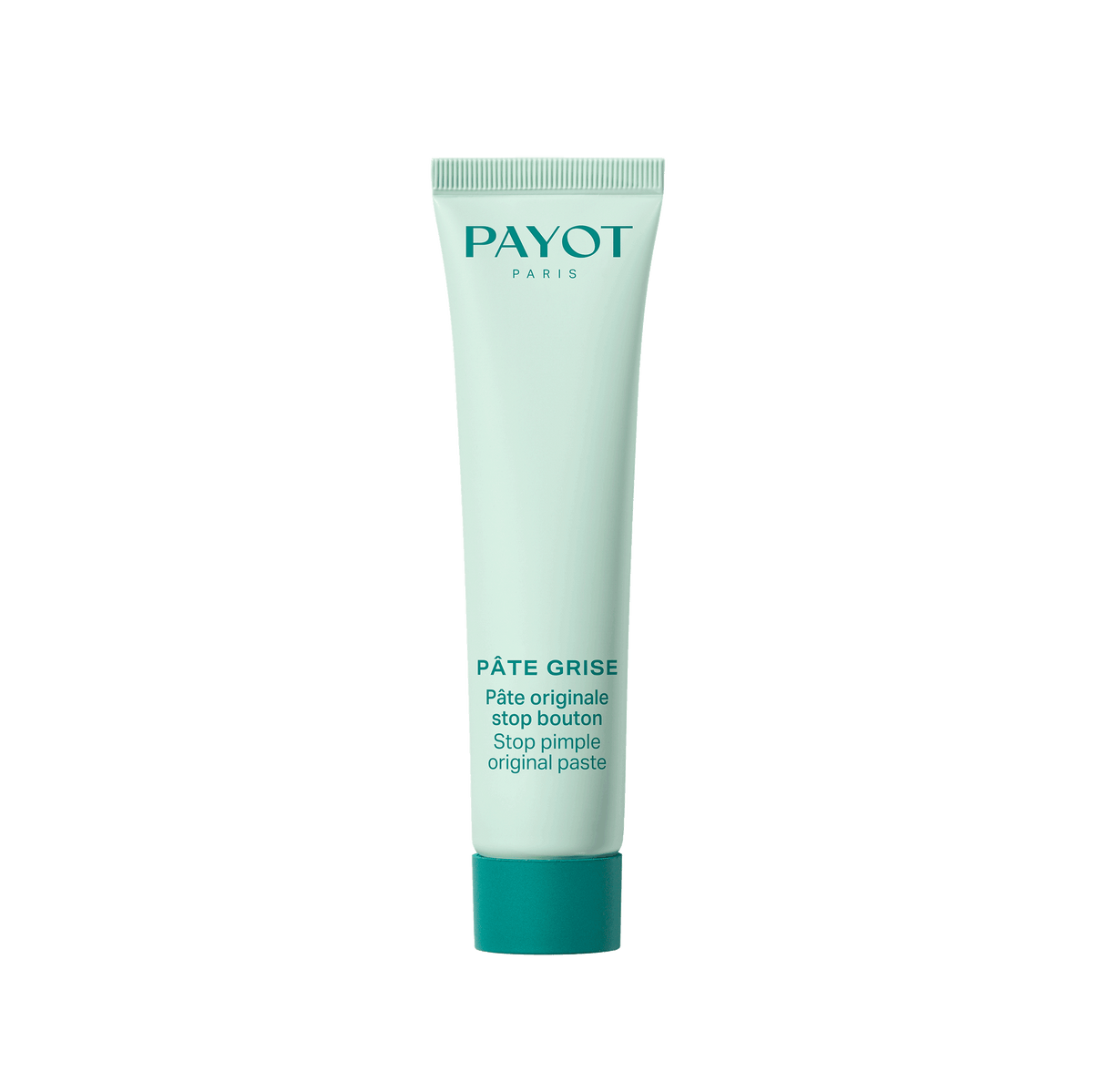 Tube de pâte grise Payot pour arrêter les boutons, crème et lotion anti-imperfections pour la peau.