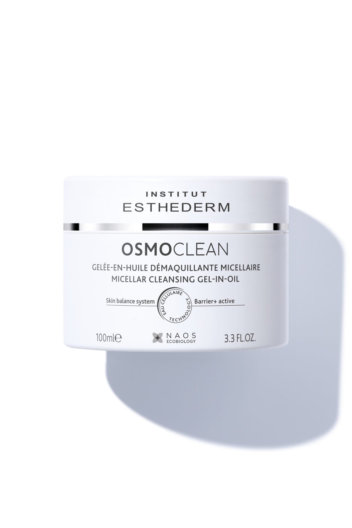 Gelée en huile démaquillante micellaire enrichie en huiles précieuses se transformant en lait au contact de l'eau pour nettoyer le visage, les yeux et les lèvres.